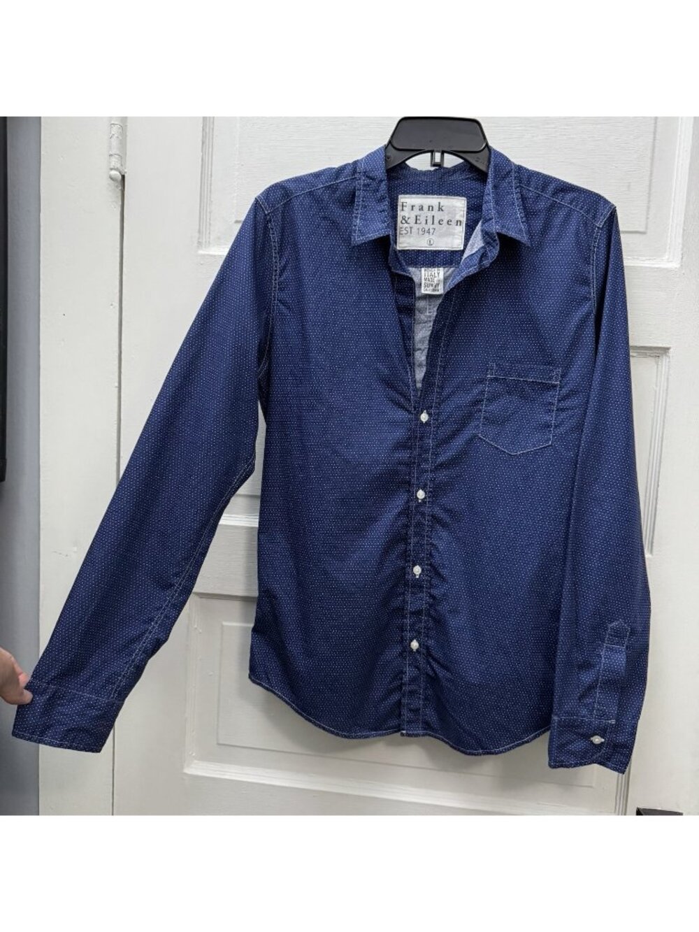 Frank & Eileen Navy Blue Dot Button-Down Shirt